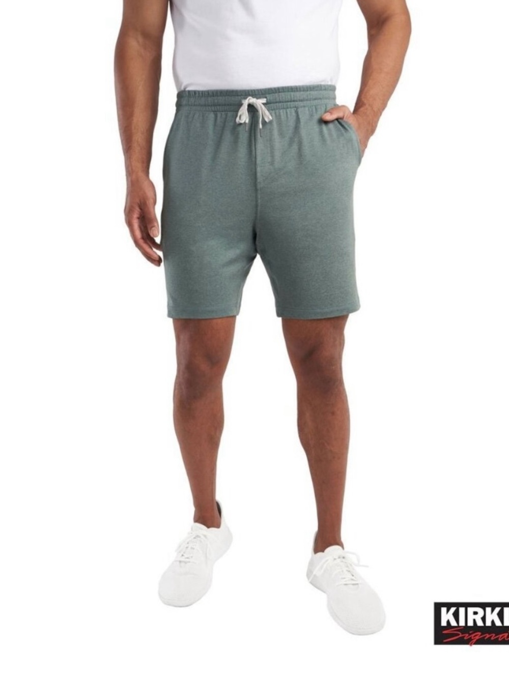 Kirkland Signature Men's Heather Sage Pull-On Athletic Shorts